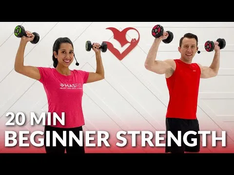 20 Min Full Body Dumbbell Workout for Beginners - Beginner Strength Training at Home with Weight