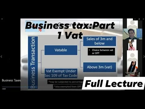 Business Tax -Value Added Tax (VAT) Part 1