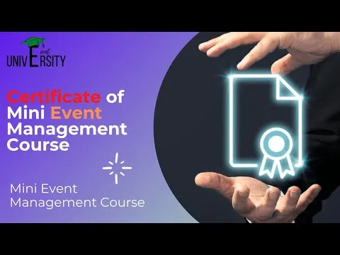 Free Certificate of Mini Event management Course Free Course of Event Management Event Group