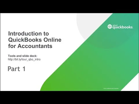Introduction to QuickBooks Online for Accountants :Part 1