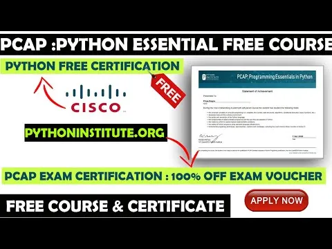 Cisco Free Courses PCAP - Certified Associate in Python Programming Cisco Certification