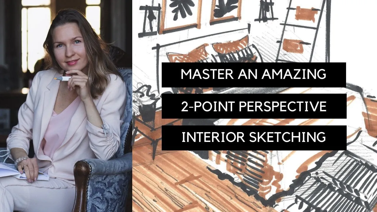 Master an Amazing 2-Point Perspective Interior Sketching