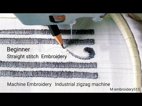 How to Beginner Straight stitch Embroidery Machine Embroidery industrial zigzag machine