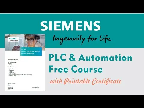 Siemens Free Online PLC and Automation Courses with Printable Certificates