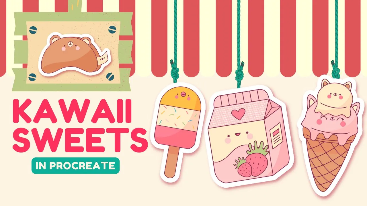 Lets Draw Cute Kawaii Sweets Stickers Procreate