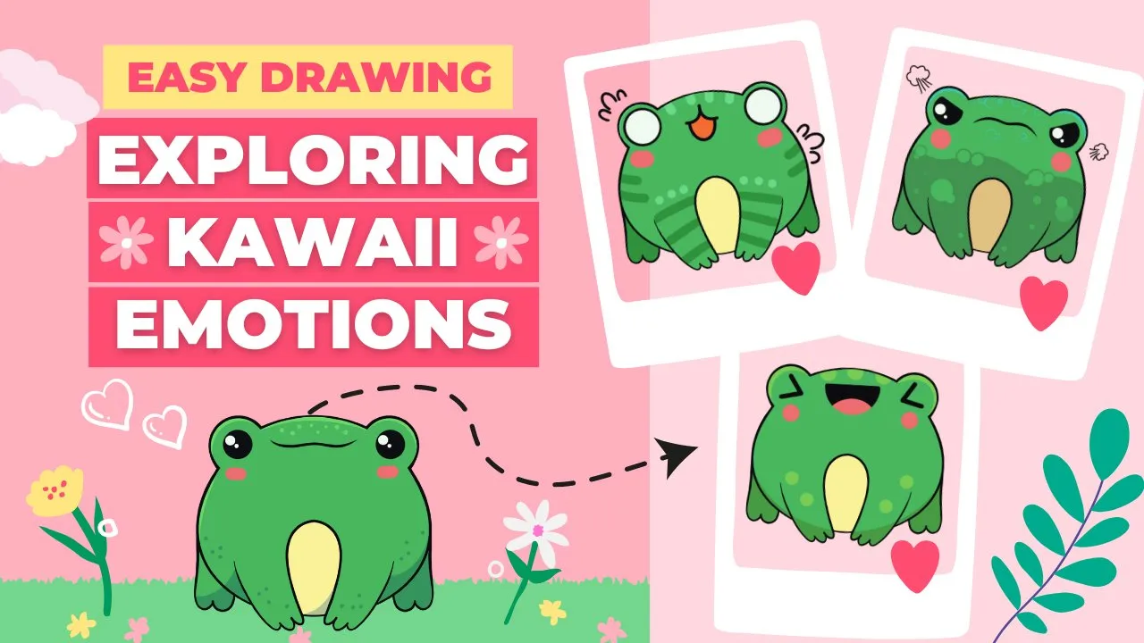 Exploring Kawaii Emotions: Frog Stickers Procreate Illustrations for Beginners