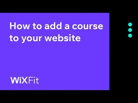 How to add a course to your website Wix Fit