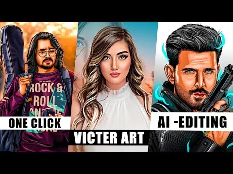 Create Victor Art Image Just One Click Cartoon Photo Editing in mobile AI Avatar Photo Editing