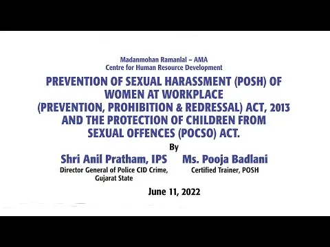 Prevention of Sexual Harassment of Women at Workplace & Protection of Children From Sexual Offences