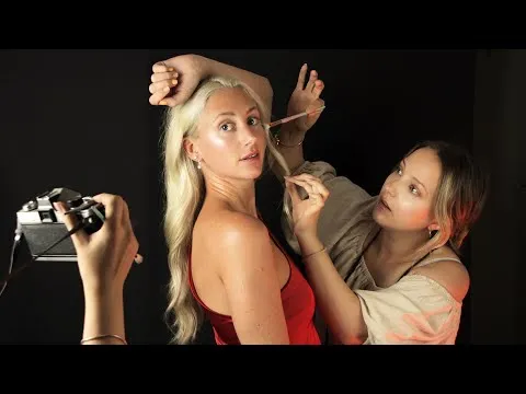 ASMR Photoshoot Precise Hair Fixing Perfectionist Hair Make up Clothing Finishing Touches