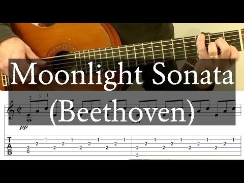 MOONLIGHT SONATA (First Movement) Full Tutorial with TAB - Fingerstyle Guitar