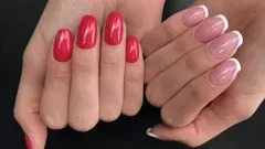 Nail application in one tone and French