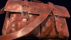 Detailed Red Leather Bag in Substance Painter