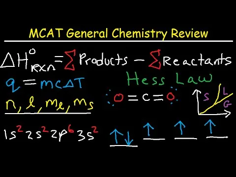 MCAT General Chemistry Lectures Review Prep Part 2 : Equations & Practice Questions