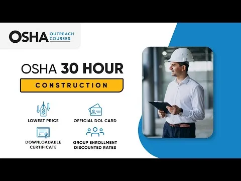 OSHA 30 Hour Construction Safety Training OSHA Outreach Online Training Workers and Supervisors