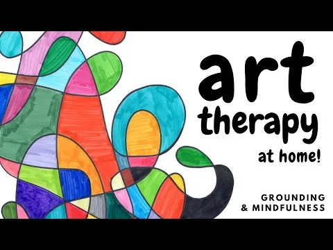 ART THERAPY activity for anxiety grounding & mindfulness: Therapeutic art projects at home
