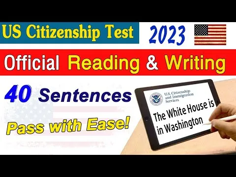 2023 US Citizenship English Reading and Writing Test N-400 US Citizenship Interview Pass EASILY