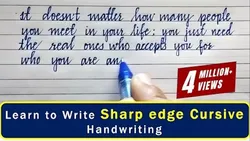 Sharp Edge Cursive Handwriting Style