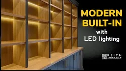 Custom Built-in Bookshelves with Modern LED Shelf lighting!