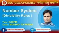Number System For SSC ( CGLCPO CHSL) CDSCAT By Pawan Rao Sir