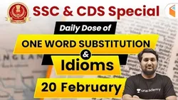 SSC & CDS English Daily Dose English One Word Substitution & Idioms