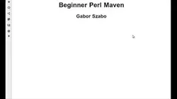 Beginner Perl Maven tutorial