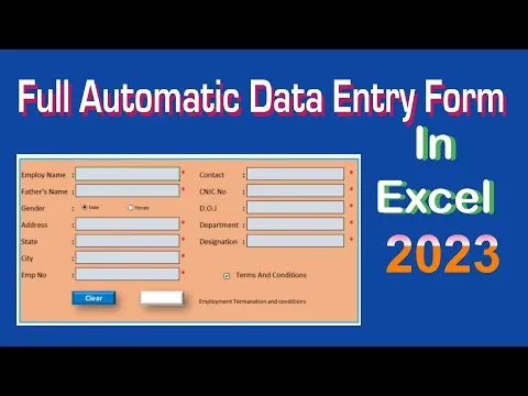 Full Automatic Data Entry From In Excel